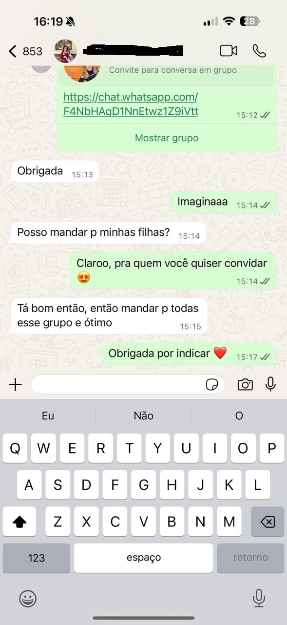 Print de conversa do grupo